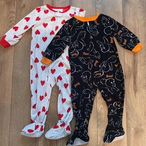 Kids 2T Heart and Boo One Piece Pajama Set